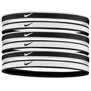 Nike Swoosh Sport Headbands 6 Pack (One Size Fits Most, Black/Grey/White)
